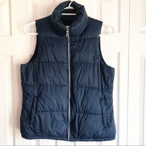 Old Navy Navy Blue Insulated Full Zip Puffer Vest Jacket Medium
